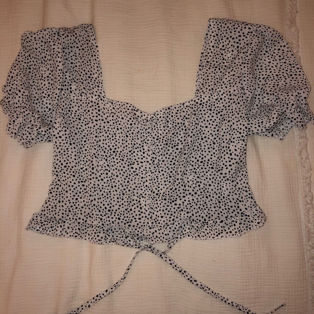 Crop Top Blouse Polka Dot